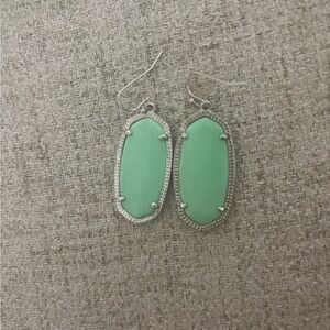 Kendra Scott Silver and Mint Green Earrings